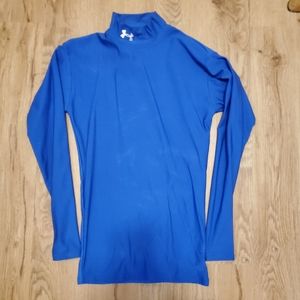 Under Armour Cold Gear Compression Mock Turtleneck Shirt Blue Men's Small